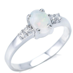 K&auml;sit&ouml;&ouml;h&otilde;bes&otilde;rmus 'Goddess Opal' H&otilde;bevalge (roodiumiga kaetud) - 7x5mm 54 valge