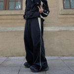 Meeste Y2K Riided Spordidressid Track Baggy Cargo P&uuml;ksid Vintage Oversize Riietus Jooksjad Harajuku T&auml;navar&otilde;ivad Dressip&uuml;ksid Mustad Laiad P&uuml;ksid Meestele M must