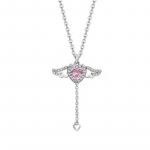 Pink Angel Wings Heart Pendant Kaelakee Fringed K&otilde;rvar&otilde;ngad Naise ehted