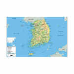 Inglise kaart L&otilde;una-Korea kaart Geograafiline kaart L&otilde;uend Maalimine Elutuba Kodukaunistus Lastele Koolitarbed 42*30cm