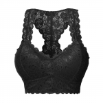 (SU)Naiste &uuml;hev&auml;rviline Vest Crop LaceCamisole naistepesu Seksikas V-kaelusega aluspesu L must
