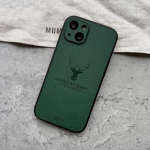 Luksuslik nahast tekstuuriga hirve mustriga soomus&uuml;mbris iPhone'i 14 13 12 11 Pro Max Mini X Xr Xs kaamera kaitse l&ouml;&ouml;gikindel kate jaoks for iPhone 12 mini sinine