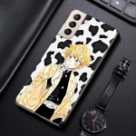 &Uuml;mbris Samsung Galaxy S22 S21 S20 Ultra Fe S10 S9 S8 Plus 4g 5g S10e S7 Edge Cartoon Milk Grid lillemustriga deemonitapja jaoks For Samsung S9 Plus