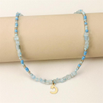 Boheemlaste helmestega ripats kaelakee lihtsad riisihelmed ebakorrap&auml;rase kujuga naturaalne glasuur tuhande lillega kaelakee roheline