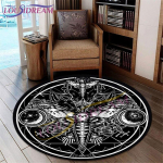Gooti mandala m&uuml;stiline &auml;mblik &uuml;mmargune vaip, m&otilde;istatus, deemonlik &uuml;mmargune vaip Goth Witch kodukaunistus Emo toa vaip n&otilde;iamatt 60cm