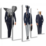 Viieosalise pildiga l&otilde;uendiprindiga Animal Africa Suit 100x70 valge