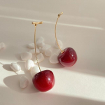 Aksessuaarid naistele Punased kirsik&otilde;rvar&otilde;ngad naistele Fruit Statement rippuvad k&otilde;rvar&otilde;ngad Pulmapidu Korea ehted kingitus Mujer antiikne h&otilde;bedane v&auml;rv