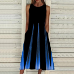 Suvine mood Seksikas varrukateta kleit Pehme vabaaja 3D-sinine valgusvihuga prindiga kleit varrukateta sling-kleit suvine ripatsiga kleit XS sinine