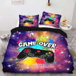 3D-m&auml;ngukonsooli prinditud kodu voodipesukomplekt, magamistoa teki- ja padjap&uuml;&uuml;ri voodipesukomplekt, AU240 * 270 eriti suur kodukaunistus Baby 100x135cm