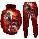 Hundi 3D tr&uuml;kitud kapuutsiga p&uuml;kste &uuml;likond meeste kevade ja s&uuml;gise vabaaja kampsun, pullover, meeste dressikomplekt, mood meeste r&otilde;ivaste &uuml;likond L