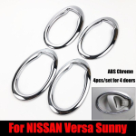 Car Styling accessories Chrome interior Door Handle Cover Interior Decorative sticker For NISSAN Versa Latio Sunny ABS Plastic Chrome gray