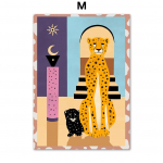 Troopiline džungel gepard leopard tiiger seinakunst prinditud l&otilde;uendile maal Skandinaavia plakatid seinapildid elutoa Egiptuse toa sisustus A4 21X30cm No Framed