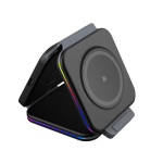 Kokkupandav 3-&uuml;hes magnetiline juhtmevaba laadimispadi Qi 15W iPhone 13/12/11 Pro Max Iwatch 7/6/5 Airpods LED-laadimisjaam