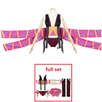 Anime Demon Slayer Daki Cosplay Kost&uuml;&uuml;m Kimetsu No Yaiba T&uuml;drukud Naiste Halloweeni karnevali riided L-(Costume+Wig)