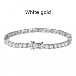 D VVS1 Moissanite tennisek&auml;ev&otilde;ru originaal S925 Sterling h&otilde;betatud 18k valge kuld k&auml;ev&otilde;rudega naistele mees 4mm 19cm&All moissanite valge kulla v&auml;rv