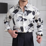 S&auml;rk Meeste kevadine ja s&uuml;gisene uus printimine pikkade varrukatega s&auml;rk Senior Sense Of pikkade varrukatega trendijope s&auml;rk M valge