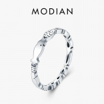 MODIAN Uudne kala virnastatav s&otilde;rmus 925 Sterling H&otilde;be Moodsad spetsiaalsed loomade s&otilde;rmede s&otilde;rmused Minimalistlikud ehted naistele, kingitus 5 h&otilde;be
