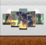 Seinakunst Moodulpilt 5 t&uuml;kki Anime Originaalne Poisi Rolli Maalimine Elutuba Kodukaunistused Plakatid Moodne k&otilde;rgelt hinnatud l&otilde;uenditr&uuml;kk ilma raamita 20x35cm*2 20x45cm*2 20x55cm*1