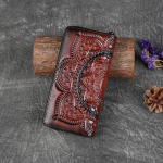 Ehtsast nahast reljeefse kaardihoidjaga rahakott rahakotid meestele naistele unisex vintage nahast pikk rahakott mood k&auml;ekotid 19.5cm*2.5cm*10cm tumepruun v&auml;rv