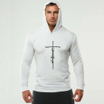Tehke t&ouml;&ouml;d Uus br&auml;ndi s&uuml;gisene meestemood vabaaja hingav tr&uuml;kitud puuvillane kulturism Fitness Slim Fit kapuutsiga 4 v&auml;rvi T-s&auml;rk M must