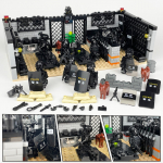 MOC 1602A eripolitsei &otilde;ppesaal, kus v&auml;ikesed osakesed lapsed ehitusplokke kokku panevad s&otilde;jaline stseen koos ehitusm&auml;nguasjadega