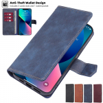 Magnetilise lukuga klapitav rahakoti nahk&uuml;mbris iPhone 15 14 Plus 13 12 11 Pro Max XSMax jaoks Samsung S23 S22 S21 S20 Ultra Plus Note 20 Ultra A14 A54 A53 jaoks iPhone 6/6S sinine