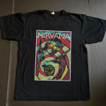 Vintage Kurt Cobain Nirvana21 Peace Smile Haruldased Unisex T-s&auml;rgid S