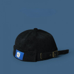 Korduroist pealuu m&uuml;ts Meeste ja naiste paar Mood Br&auml;nd Trend Hiina rentniku m&uuml;ts Meremehe m&uuml;ts S&uuml;gis Talv Volangidega m&uuml;ts Hip Hop 56-58cm must