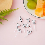 8 tk Panda puuviljakahvlite komplekt Mini plastikust Bento kaunistusm&auml;rk Multikas Loomad Lapsed Puuviljakahvel