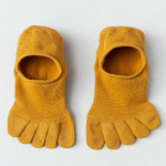 Meeste paadi sokid puuvillased viie s&otilde;rmega hingavad l&otilde;hestatud varvastega sokid libisemiskindlad n&auml;htamatud suvised kollane