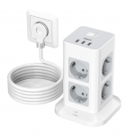Tessan Lame pistikupesa, 8-suunaline mitme pesa 3 USB-ga, pikenduskaabel lame pistik 2 m, mitme pistiku liigpingekaitse 8 Outlets &3 USB Ports hall v&auml;rv