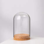 Cloche Bell Jar Display kupli&uuml;mbris puidust aluse konteineri keskosade kaanega
