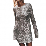 Daamikleit &otilde;&otilde;nsa seljaga, pikkade varrukatega, suures suuruses, avara ja pehme &uuml;mara kaelusega, seksikas l&otilde;hestatud manseti &uuml;mbris, individuaalne t&auml;navariietus 3XL h&otilde;be