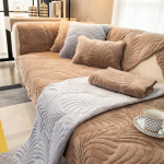 Paks sametist pl&uuml;&uuml;sist diivani kate 3 4 istmega diivan kattega m&ouml;&ouml;bel elutoa libisemiskindla k&auml;etoe kate istme diivani padi 70x70cm 1pc kohv