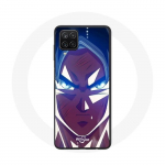 Coque Samsung Galaxy A12 Dragon Ball Goku Visage &eacute;nerv&eacute;