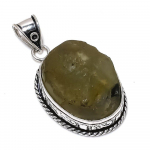 Natural Prehnite Rough Gemstone 925 Sterling Silver Gift Pendant 2.09 l5l11