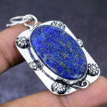 Natural Lapis Lazuli Gemstone 925 Steling Silver Jewelry Pendant 2.17 u7z28