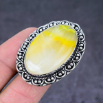 Natural Bumblebee Jasper Gemstone Handmade 925 Sterling Silver Ring Size 7 q7m78