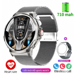 Uus 1,85-tolline ultra-HD nutikell, GPS-raja HD Bluetooth k&otilde;ne 710 mah suur aku 400+ valikuketas Silicone + mesh steel h&otilde;be