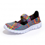 Suvised naiste kootud tossud hingav v&otilde;rkkangas &otilde;ues, lamedad jalan&otilde;ud, vikerkaar, naistele, spordijalatsid, jooksujalatsid 40 hall