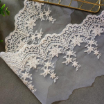 5 jardi/krunt 13 cm laius valge/beež peen v&otilde;rkl&otilde;ng puuvillane tikand pitskangad Pulmakleitide kardinad marli varjekangad 13cm*5yards valge