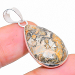 Natural Butterfly Jasper Gemstone 925 Sterling Silver Gift Pendant 1.42 p1v42