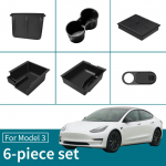 For Tesla Model3/Y armrest box storage box accessories camera protection cover privacy storage box under seat storage box set For Model 3 ModelY