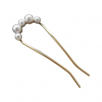 Prantsuse juuksehark Elegantne Kunstp&auml;rliga libisemisvastane Pikad Paksud Juuksed Updo Bun Metallist U-kujuline juuksen&otilde;el pulk Naiste T&uuml;drukute Juukseaksessuaarid kuldne