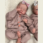 T&auml;iesti uued 49 cm Reborn Doll Twins Levi kinnised silmad ja avatud silmad valikuline emulatsioon Rebirth Doll Realistlikud beebinuku m&auml;nguasjad v&auml;ikelastele uusaastakingitused Close eyes