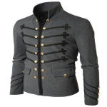 Meeste mantel jakk gooti tikitud n&ouml;&ouml;biga mantel &uuml;htne kost&uuml;&uuml;m Praty outwear XL must