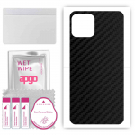 apgo Protective Skin Sticker for the back compatible with Cubot C30, Wrap Film, Foil, Vinyl - Pattern Carbon Black