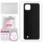 apgo Protective Skin Sticker for the back compatible with Realme C20A, Wrap Film, Foil, Vinyl - Pattern Carbon Black