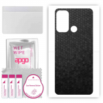 apgo Protective Skin Sticker for the back compatible with Motorola Moto G60, Wrap Film, Foil, Vinyl - Pattern Black Honeycomb