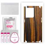 apgo Protective Skin Sticker for the back+sides compatible with Oppo Reno8, Full Wrap Film, Foil, Vinyl - Pattern Tigerwood